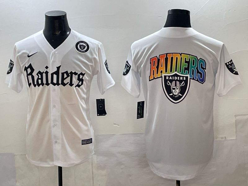 Men 2025 Oakland Raiders Blank white 6th generation Joint Name Nike Limited NFL Jersey style 09